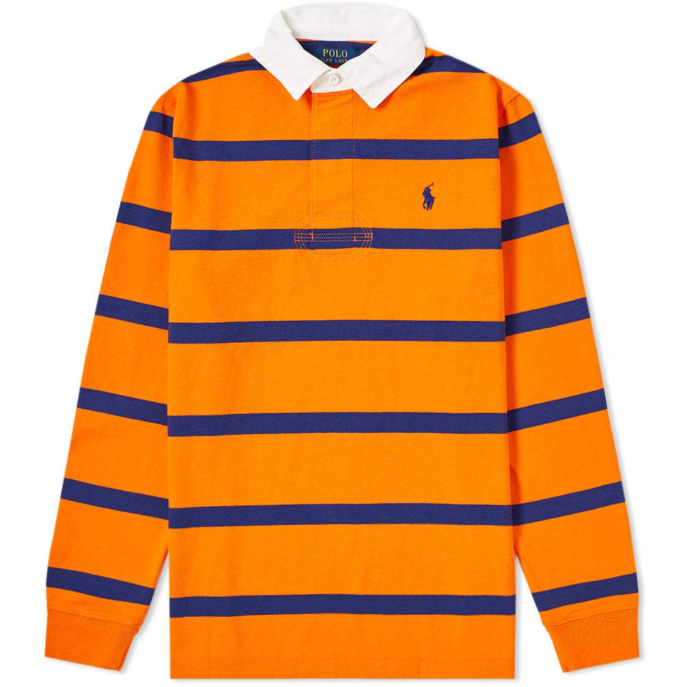 Aprender acerca 86+ imagen polo ralph lauren long sleeve striped rugby shirt