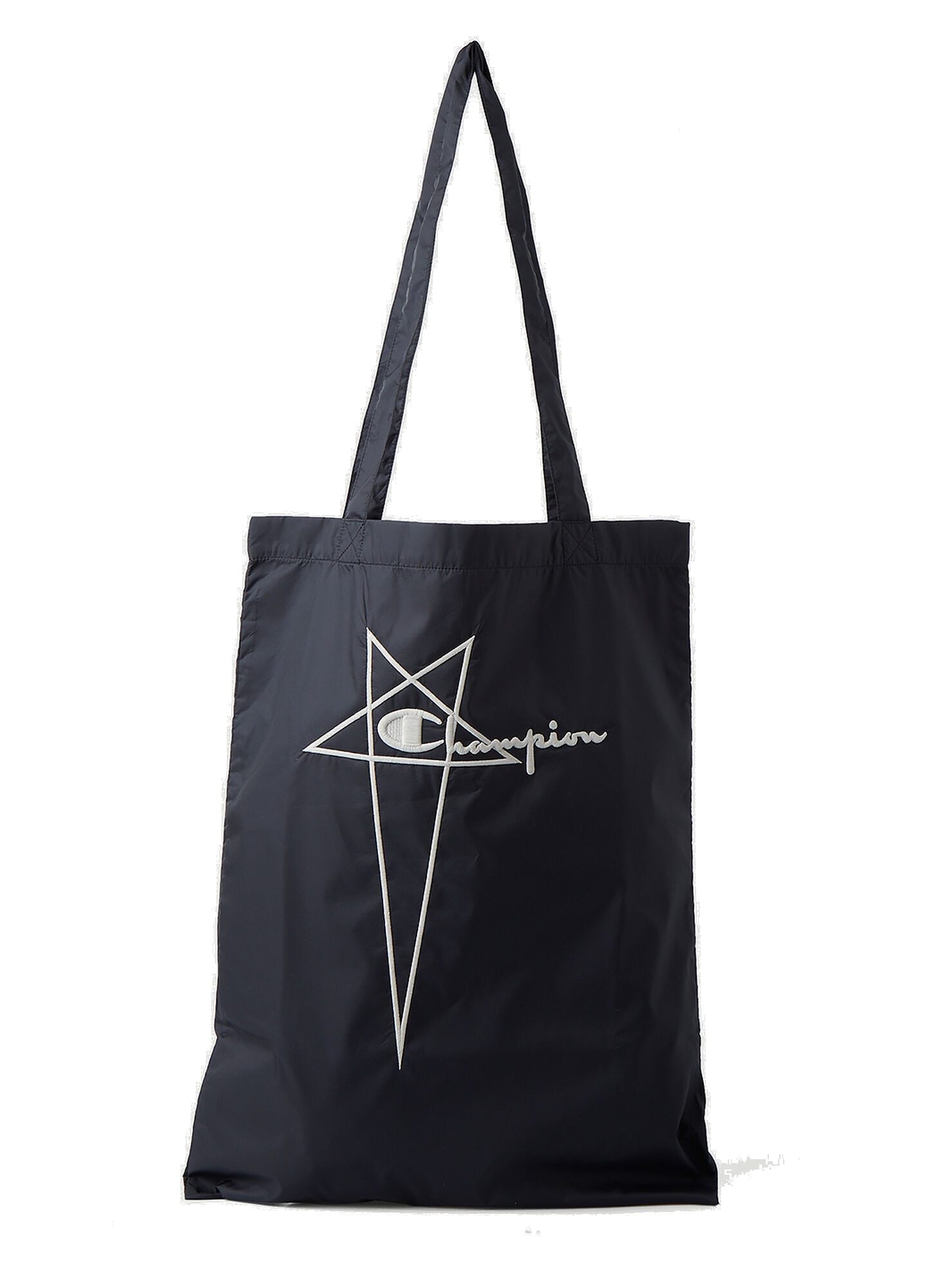 Embroidered Logo Shopper Tote in Black Rick Owens