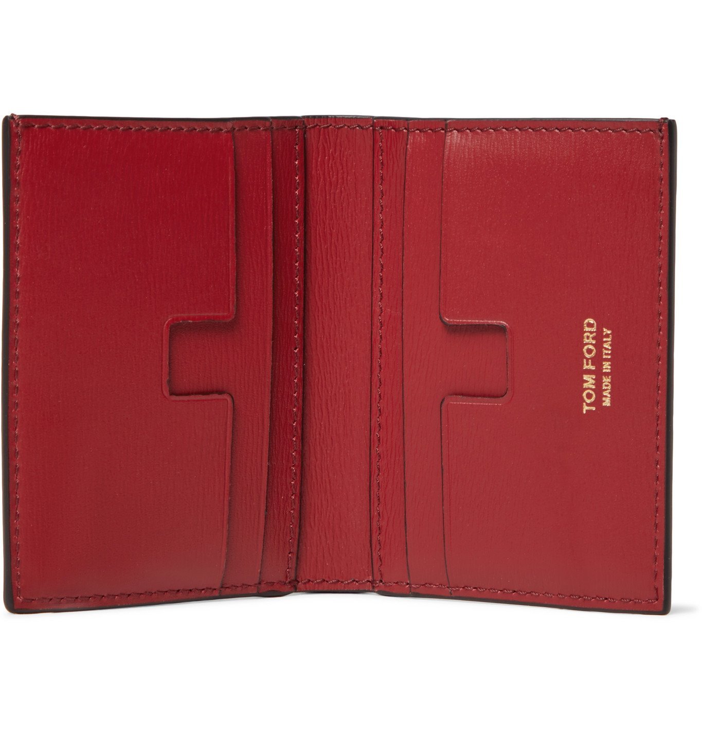 TOM FORD - Textured-Leather Bifold Cardholder - Red TOM FORD