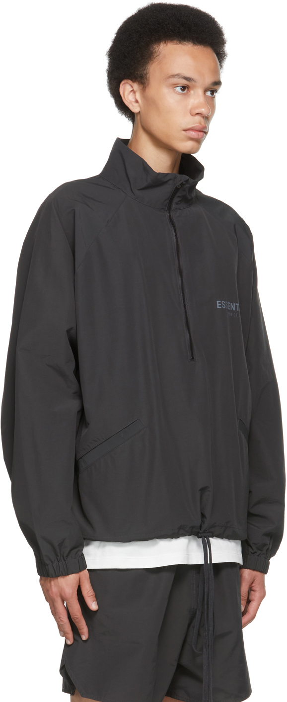 Essentials Black Half-Zip Track Jacket 