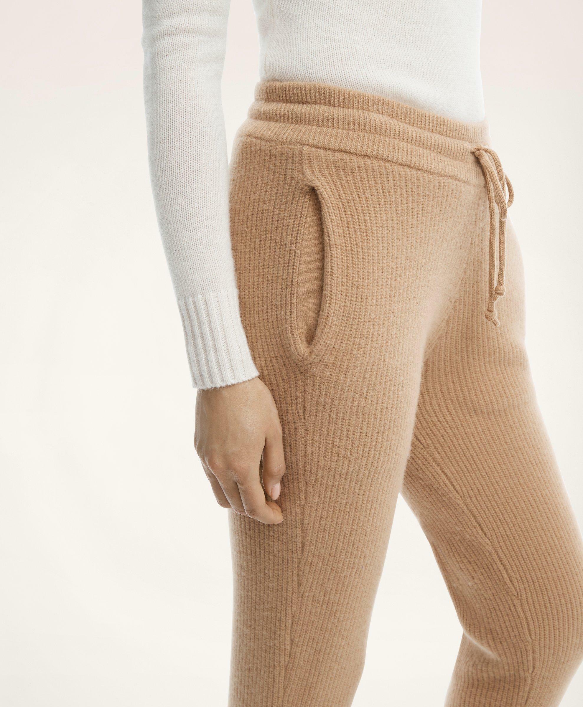Brooks Brothers Women's Merino Wool Cashmere Sweater Jogger Pants | Camel