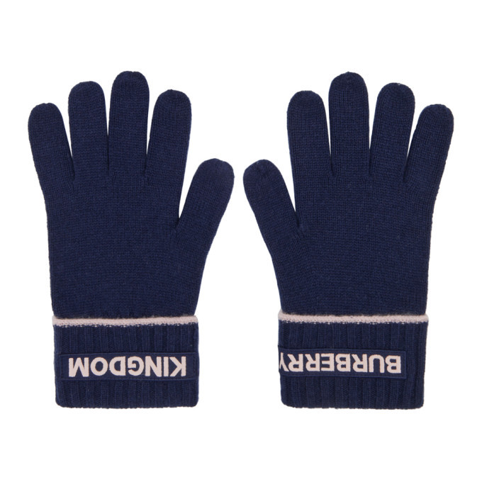 Photo: Burberry Navy Cashmere Logo and Kingdom Gloves