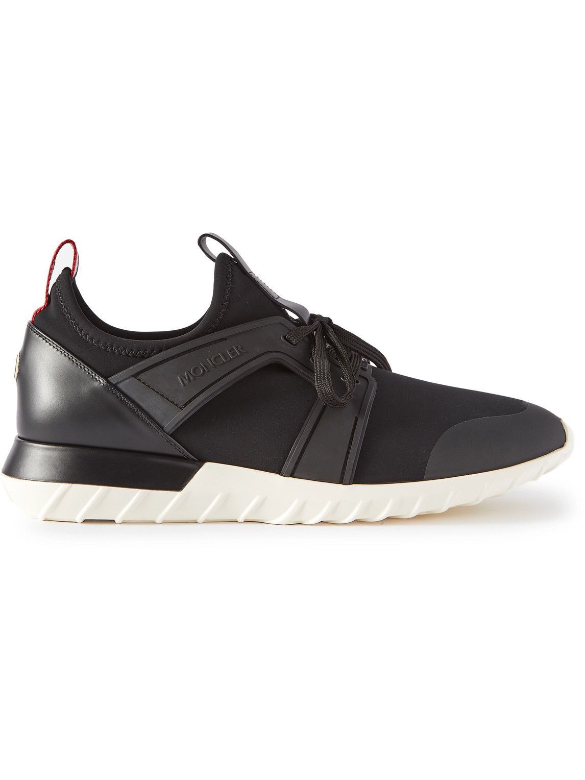Moncler - Emilien Rubber and Leather-Trimmed Neoprene Sneakers - Black ...
