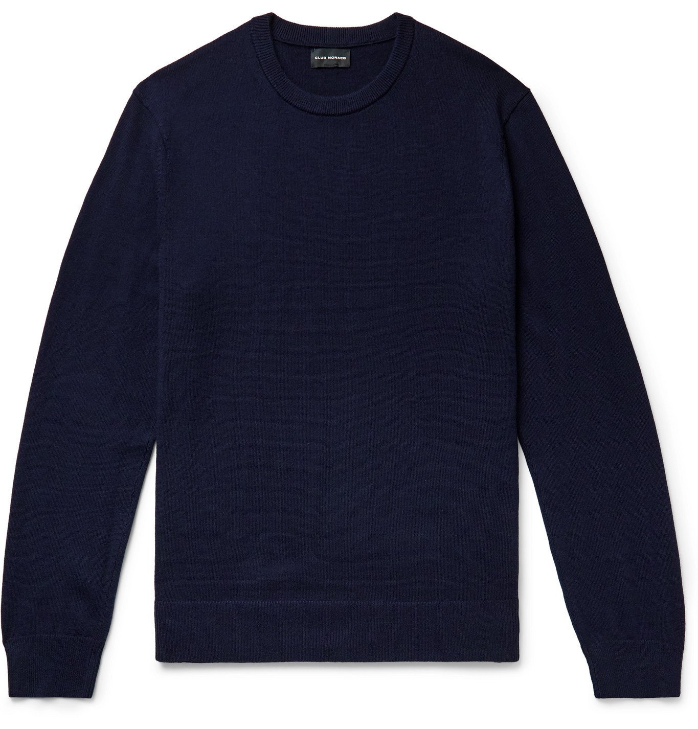 Club Monaco - Slim-Fit Piped Wool Sweater - Blue Club Monaco