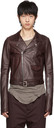 Rick Owens Burgundy Lukes Stooges Leather Jacket