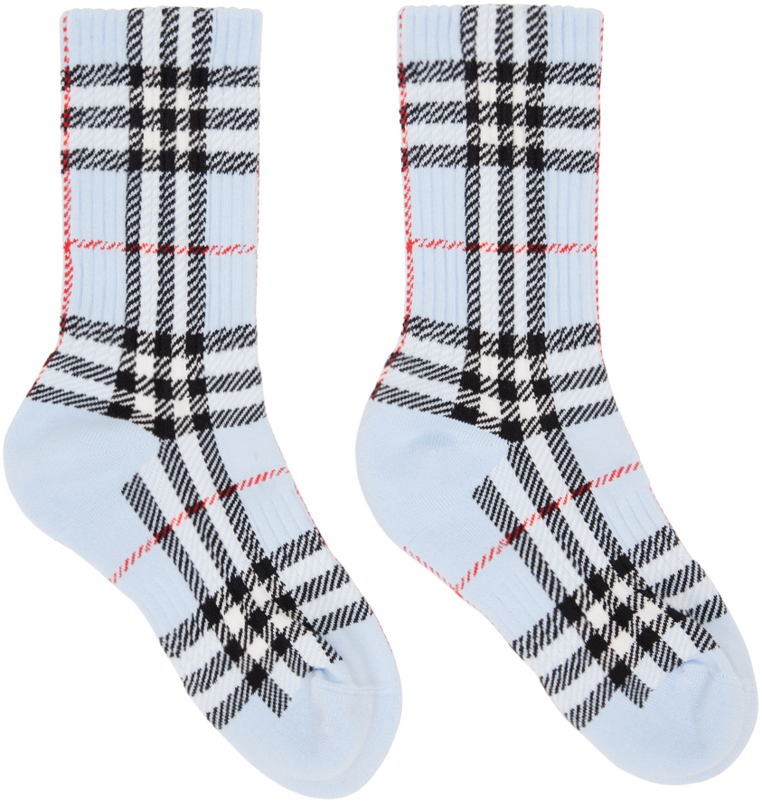 Burberry Blue Vintage Check Socks Burberry