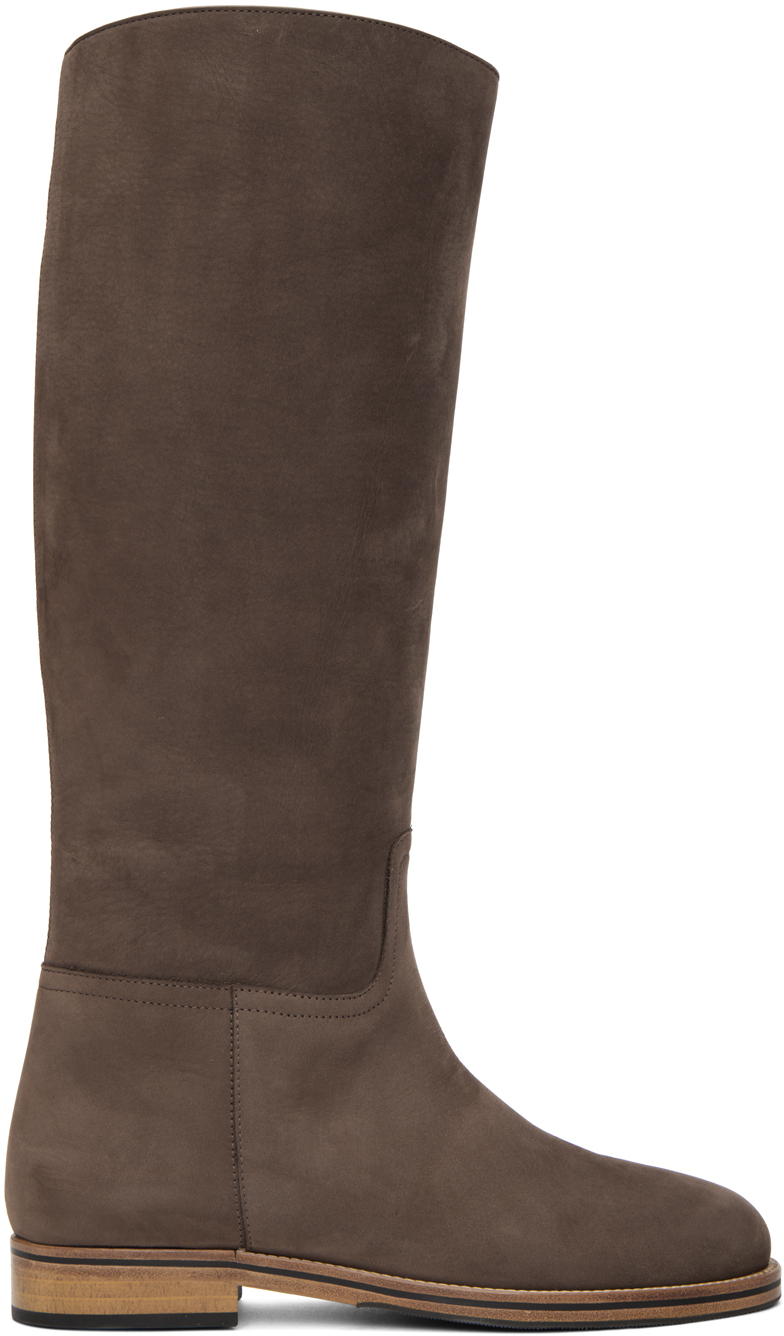 Legres Brown Nubuck Riding Boots Legres