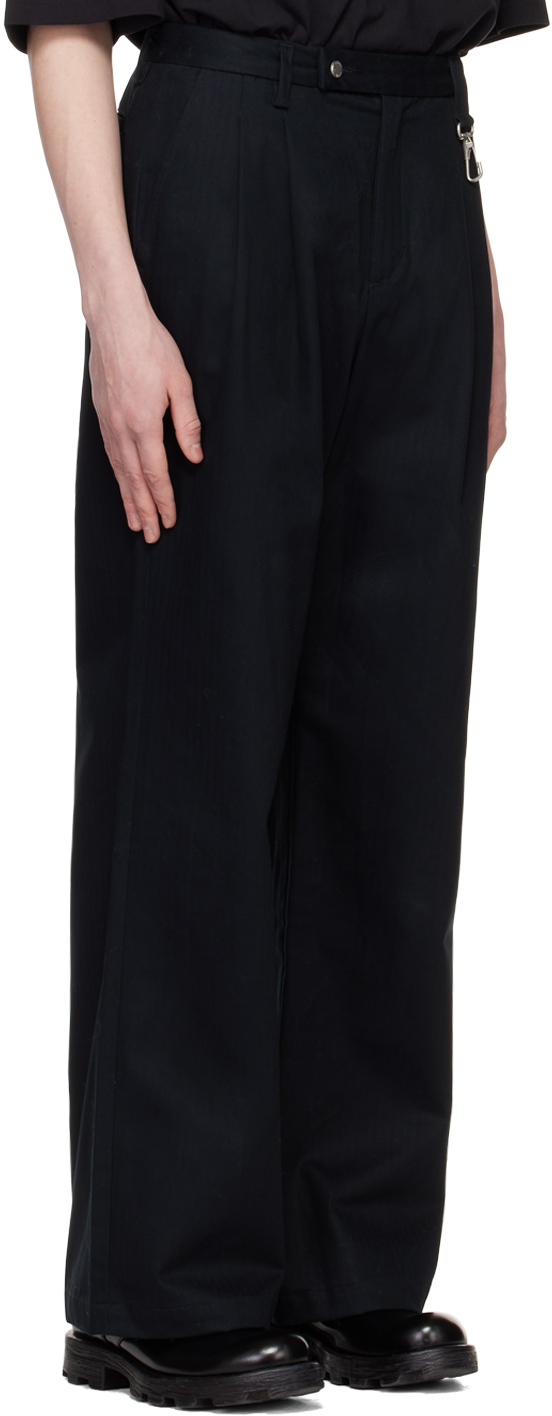 Reese Cooper Black Double Pleat Trousers Reese Cooper