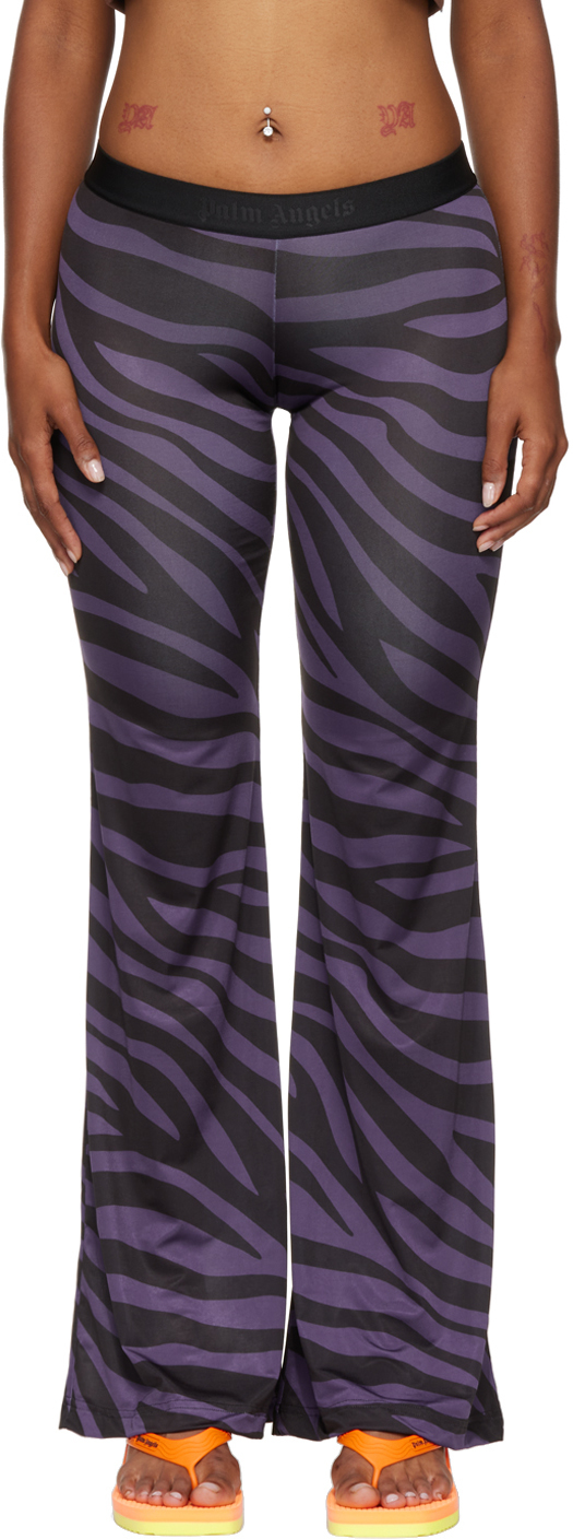 Palm Angels Black & Purple Zebra Lounge Pants Palm Angels