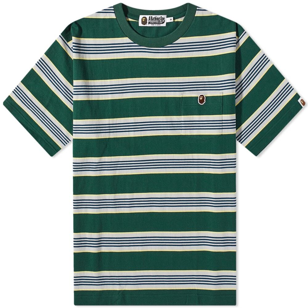 A Bathing Ape Men's Hoop One Point Relaxed Fit T-Shirt in Green A ...