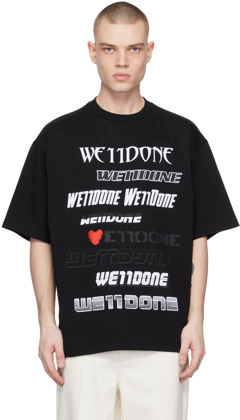 We11done Black Printed T-Shirt We11done