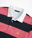 Brooks Brothers Men's Slim Fit Rugby Stripe Stretch Pique Polo Shirt | Navy/Pink