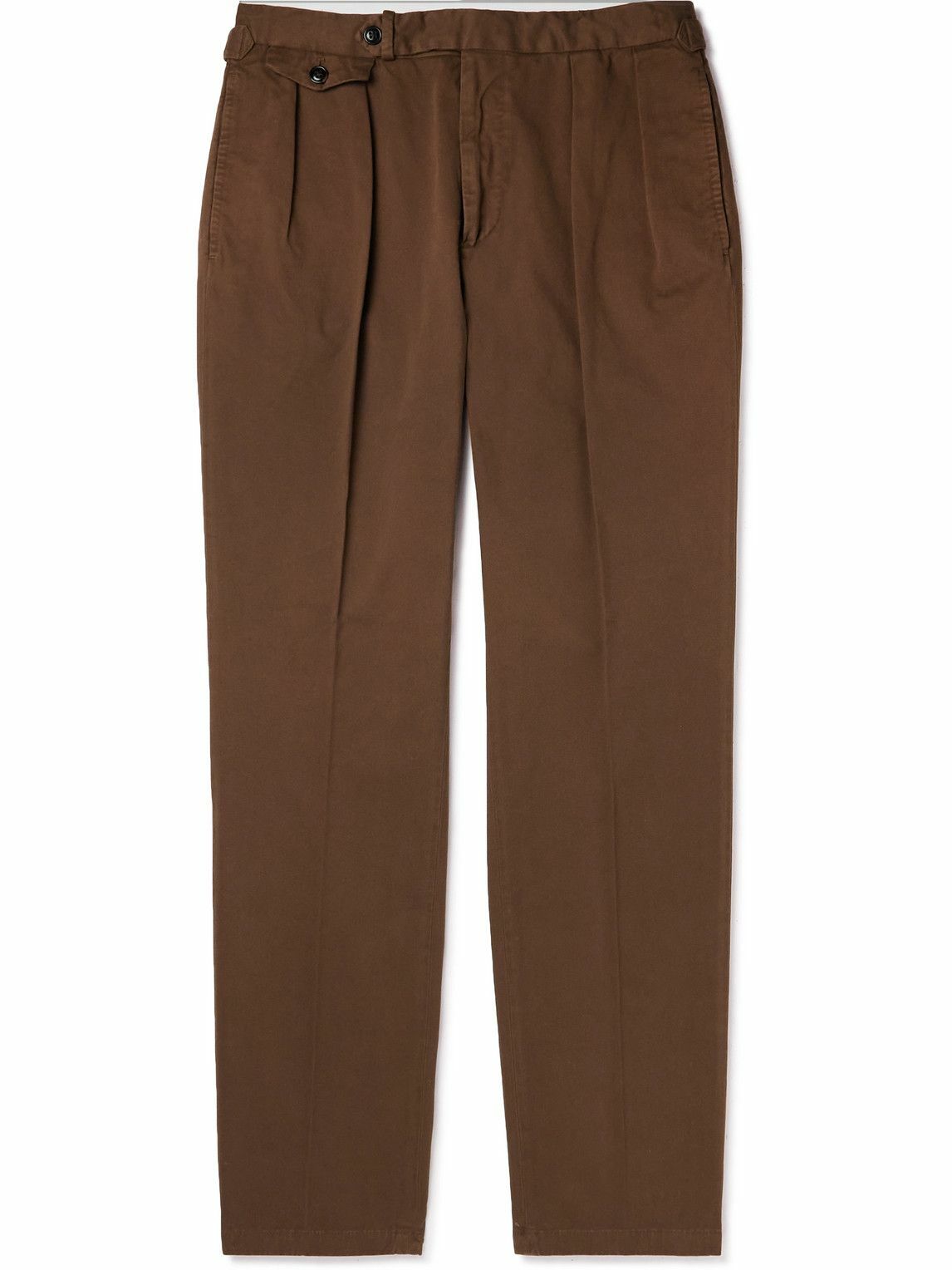 Photo: Polo Ralph Lauren - Straight-Leg Pleated Cotton-Blend Twill Suit Trousers - Brown