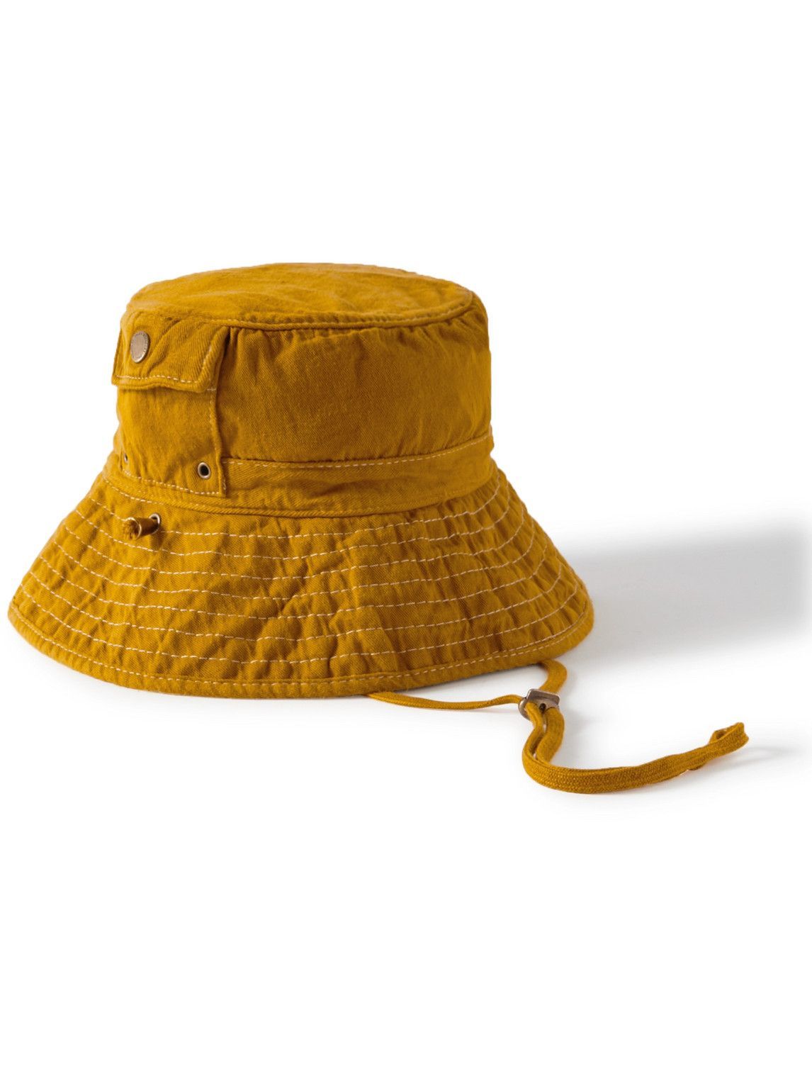 Embroidered Cotton-Twill Bucket Hat 