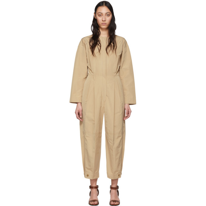 cargo jumpsuit beige