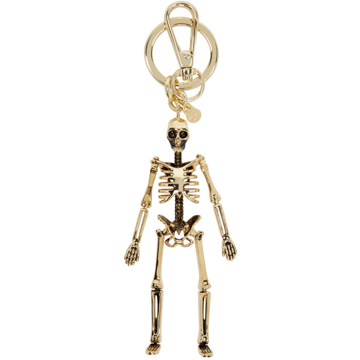 Gold Skeleton Keychain Alexander McQueen