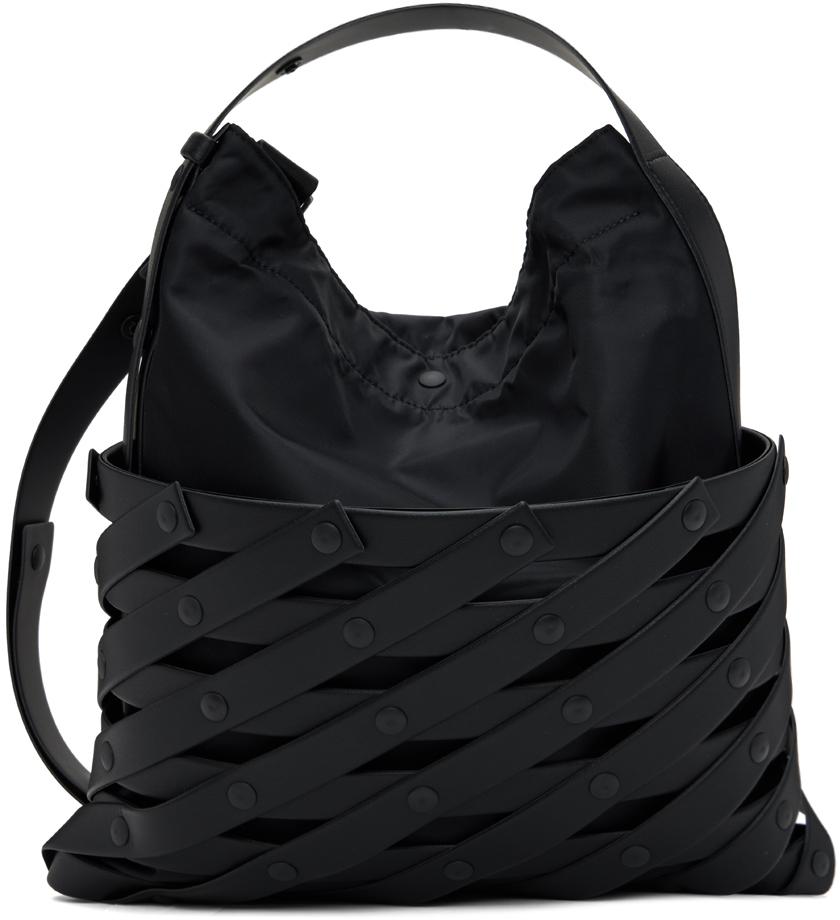 Issey Miyake Black Spiral Grid Bag Issey Miyake Men