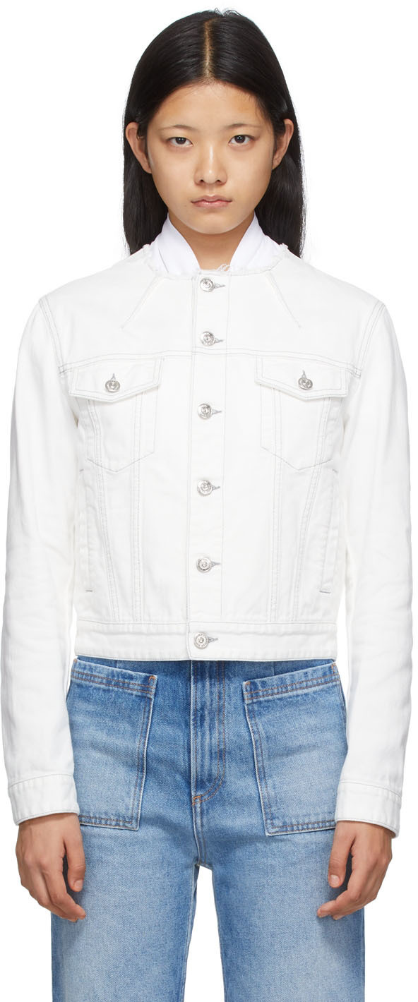 collarless white jacket