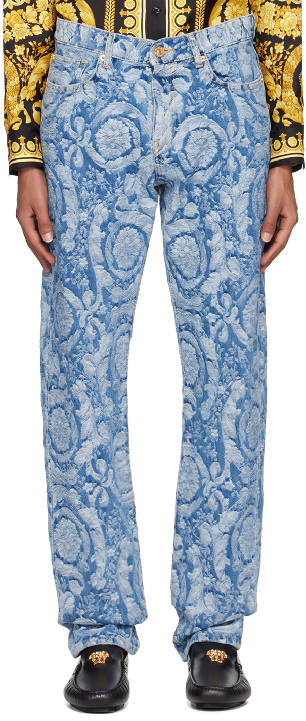 Photo: Versace Blue Barocco Silhouette Jeans