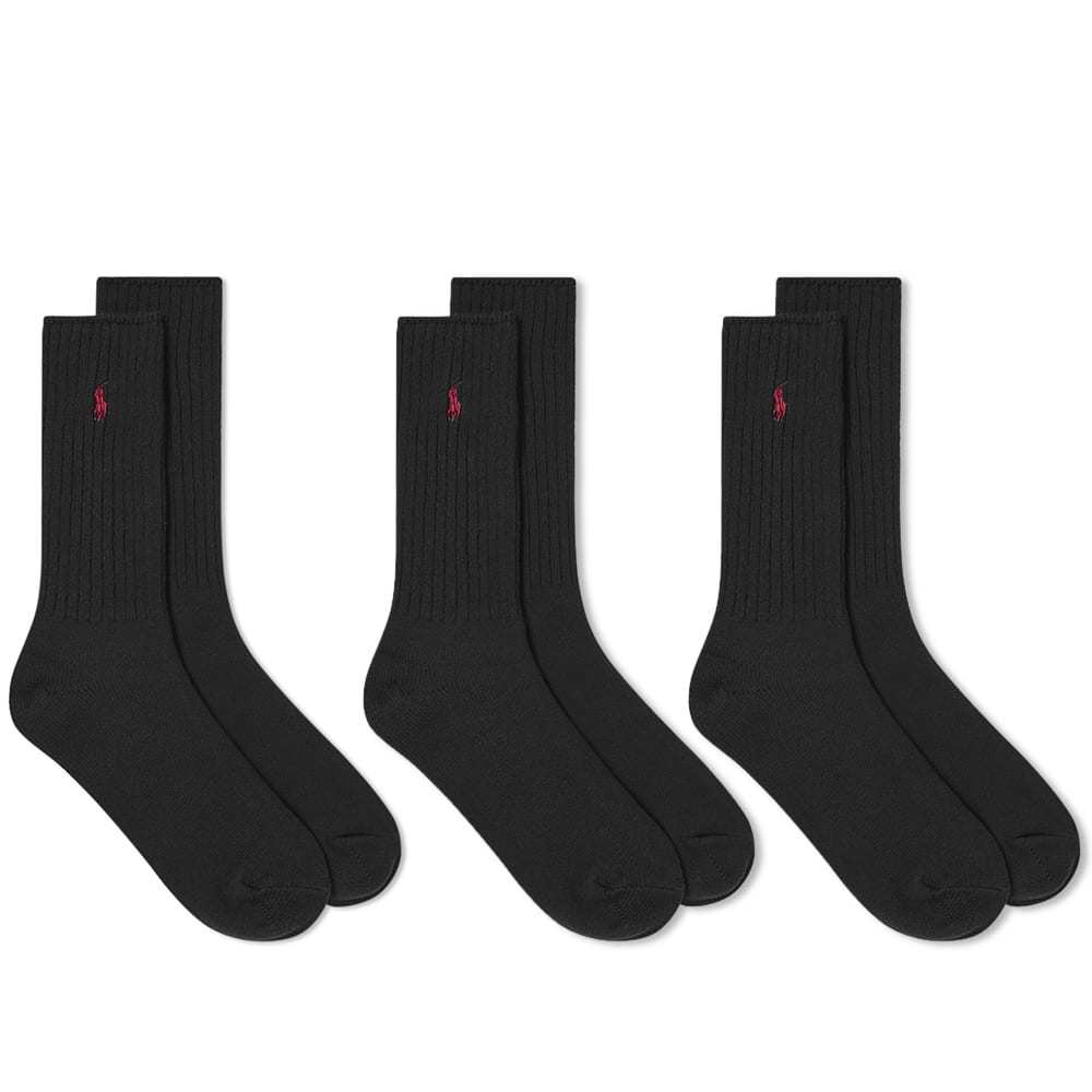 Polo Ralph Lauren Cotton Rib Sock - 3 Pack Black Polo Ralph Lauren