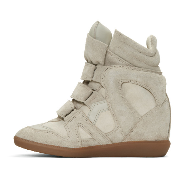 Isabel Marant Ecru Suede Beckett Wedge Sneakers Isabel Marant