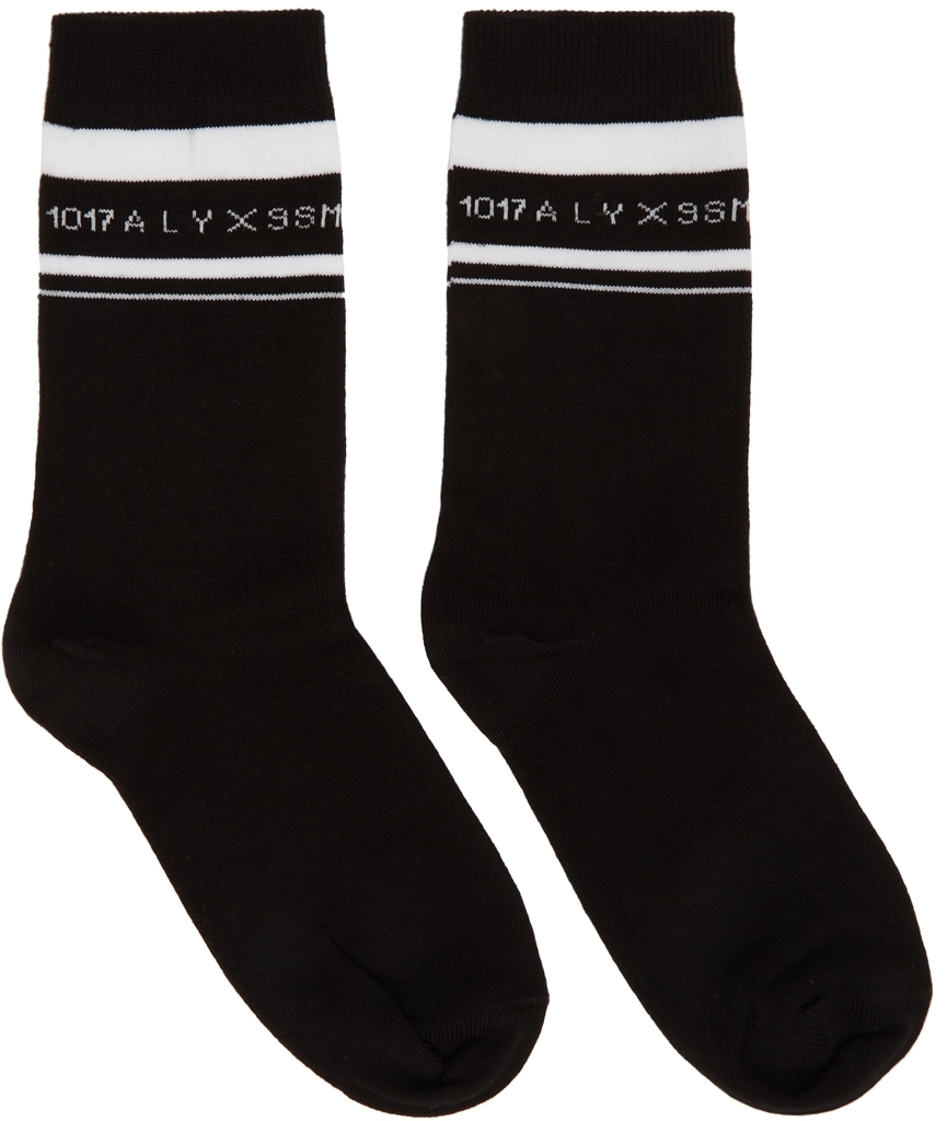Photo: 1017 ALYX 9SM Black Horizontal Stripe Logo Socks