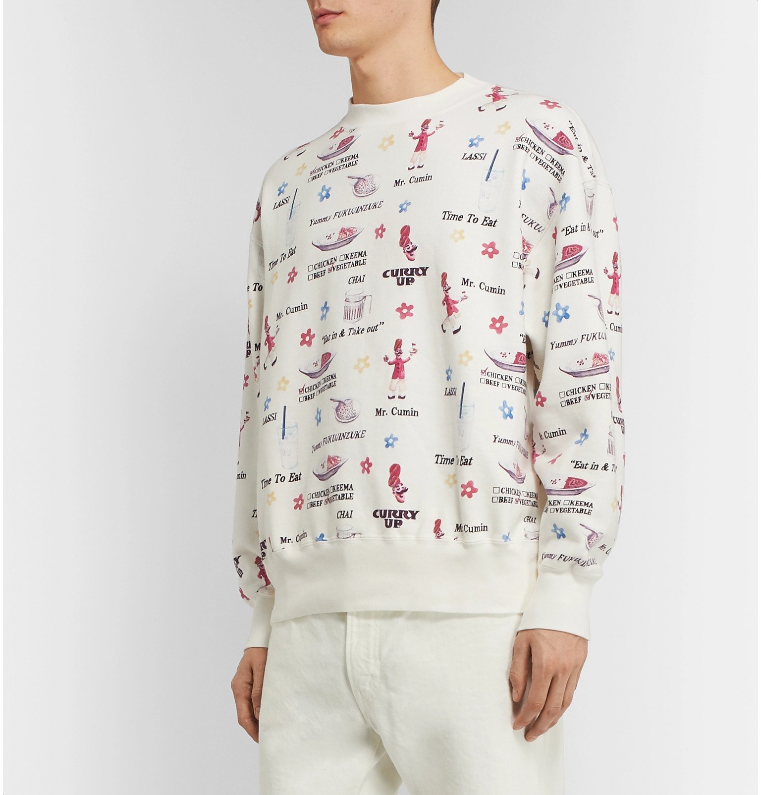 Human Made - Printed Loopback Cotton-Jersey Sweatshirt - White 
