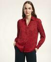 Brooks Brothers Women's Satin Printed Bow Blouse | Red