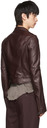 Rick Owens Burgundy Lukes Stooges Leather Jacket