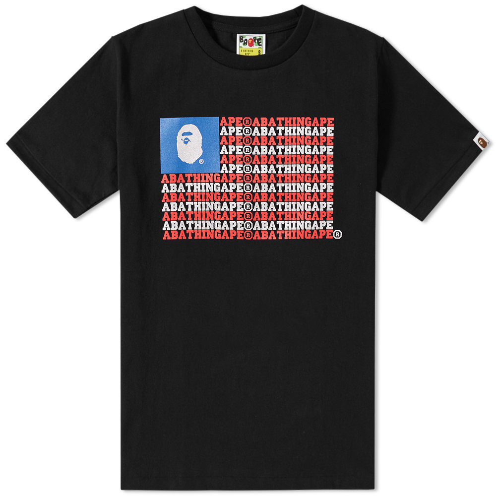 A Bathing Ape Face and Stripes Tee