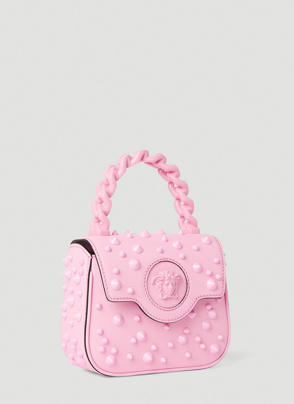 Versace - La Medusa Spike Mini Shoulder Bag in Pink Versace