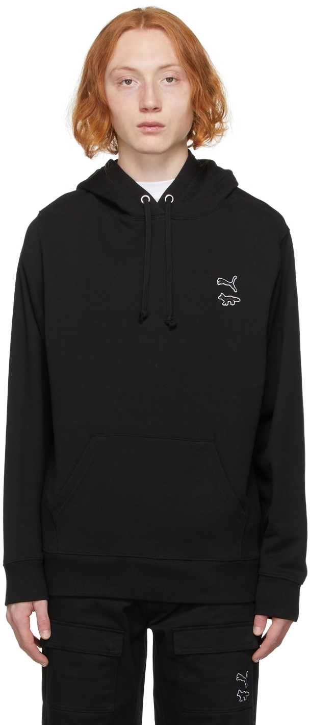 Maison Kitsuné Black Puma Edition Logo Hoodie Maison Kitsune