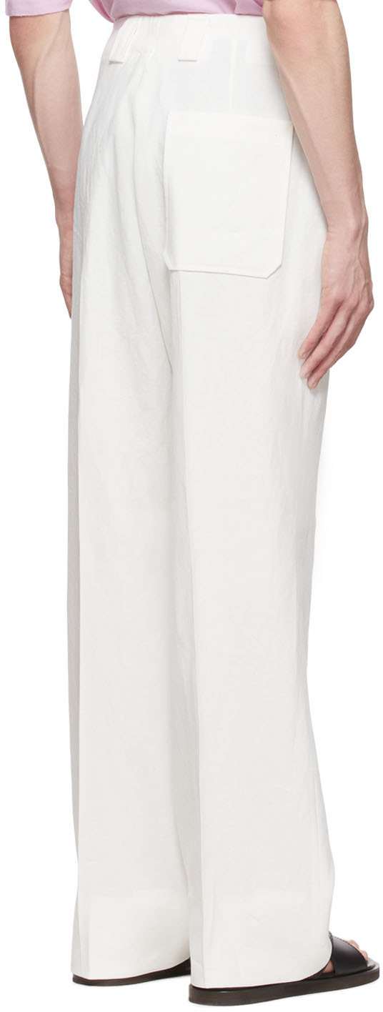 Ermenegildo Zegna Couture White Linen Trousers ermenegildo zegna couture