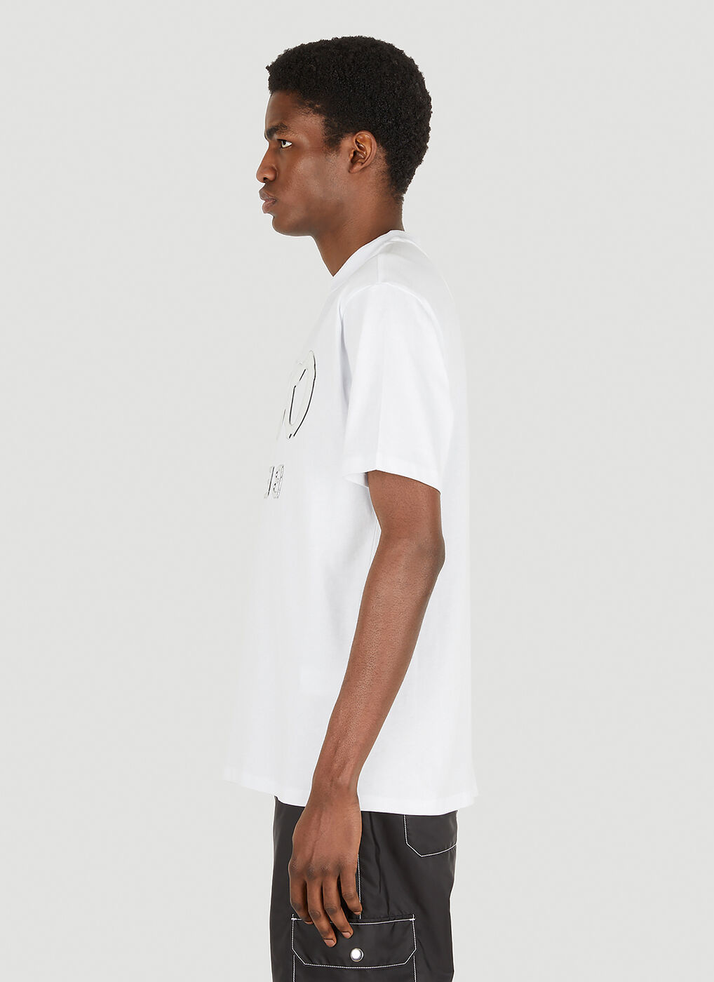 Metallic Selfie Glitch T-Shirt in White