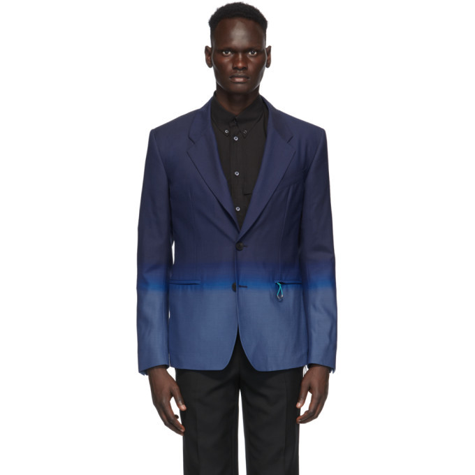Givenchy Blue Single-Breasted Gradient Blazer Givenchy