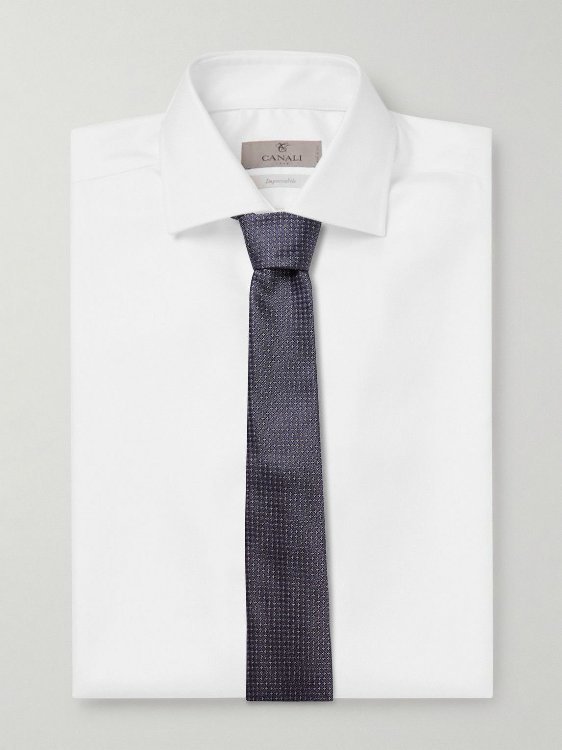 Canali CutawayCollar CottonTwill Shirt White Canali