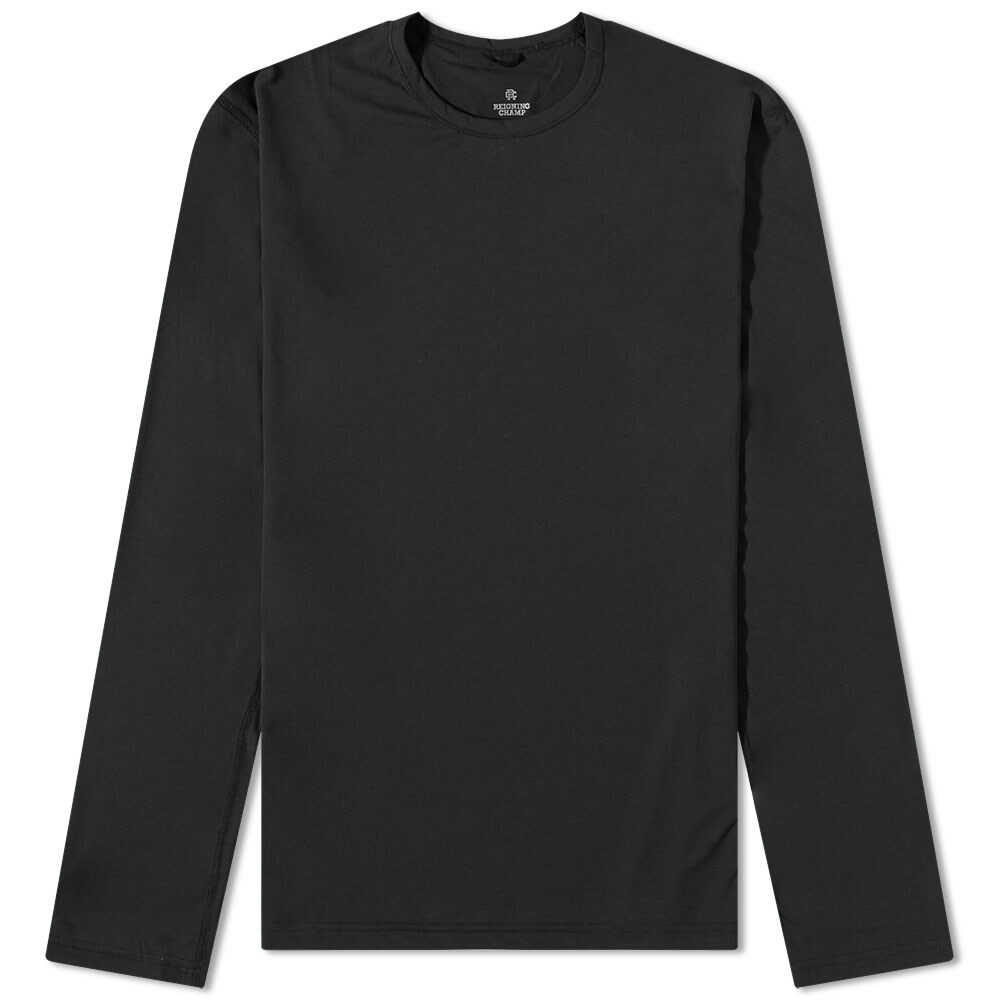 Reigning Champ Men's Long Sleeve Deltapeak Training TShirt in Black