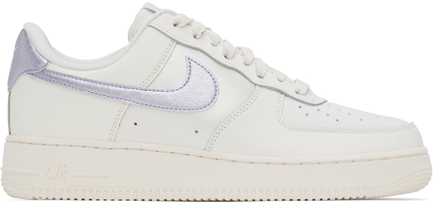 white and purple air force 1