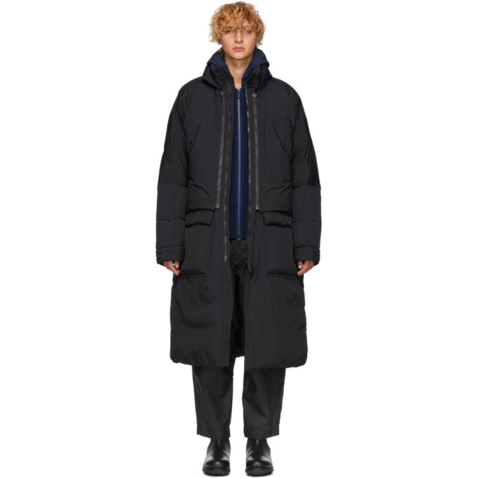 Issey Miyake Men Black Down Convertible Washed Jacket Issey Miyake Men