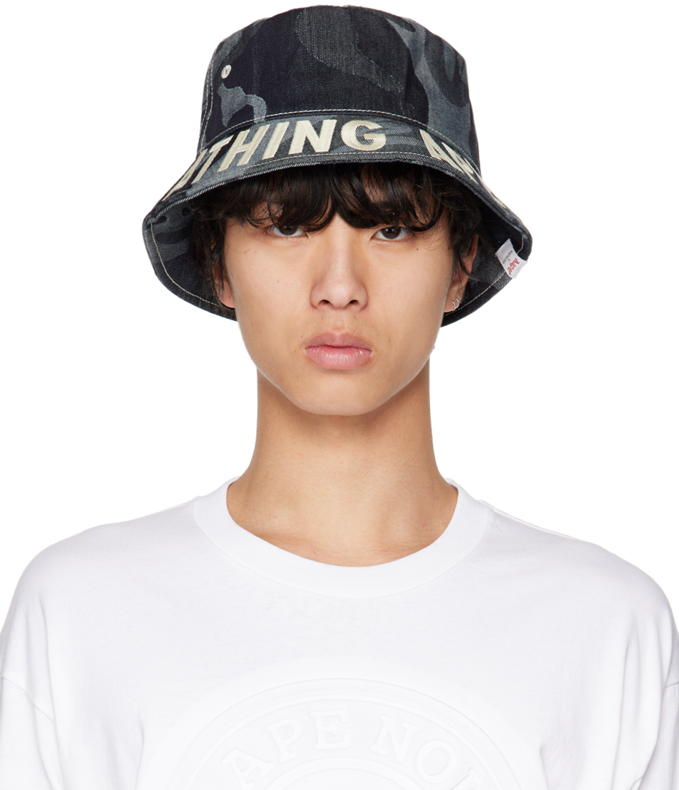 AAPE by A Bathing Ape Navy Camo Denim Bucket Hat AAPE by A Bathing Ape