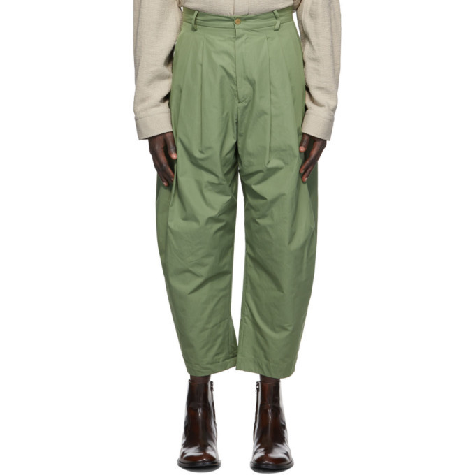 hed mayner 21aw 8pleat pant Olive-