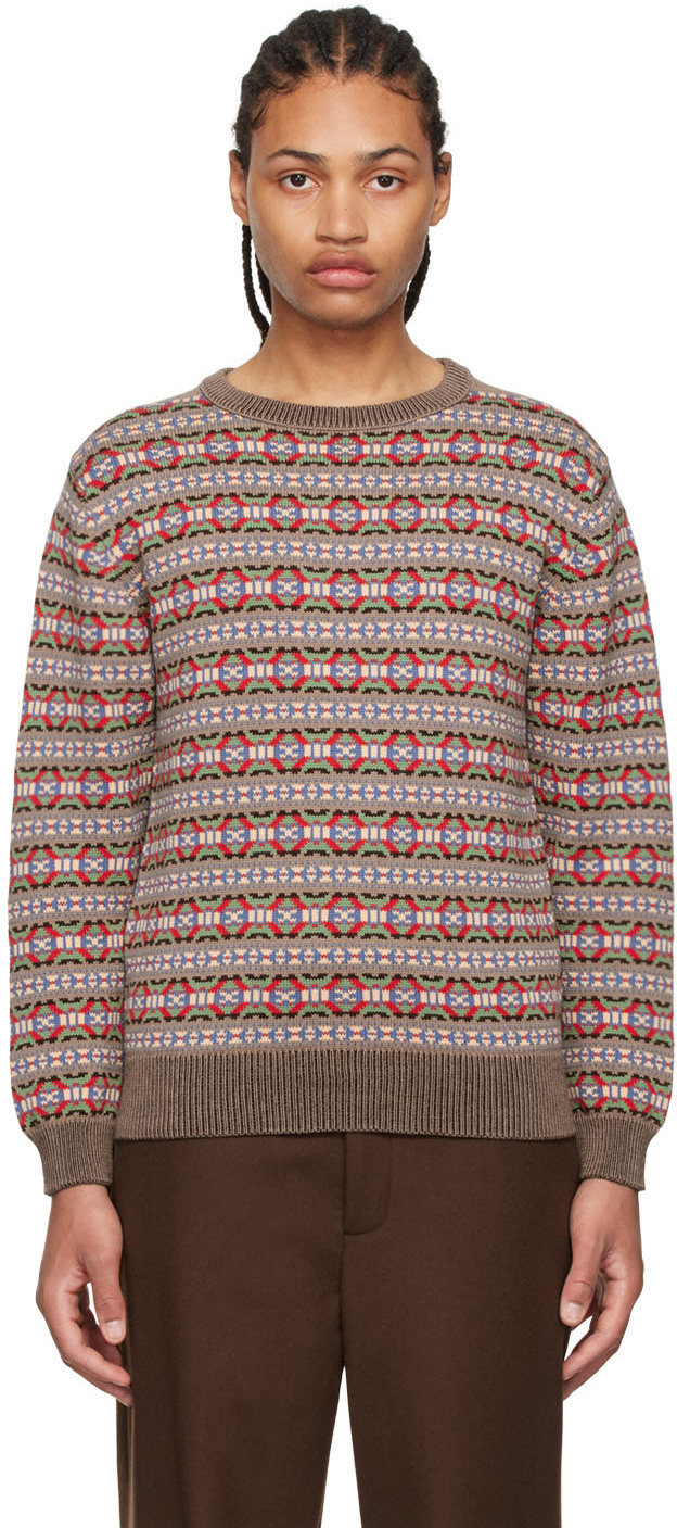 Bode Brown Cotton Sweater Bode