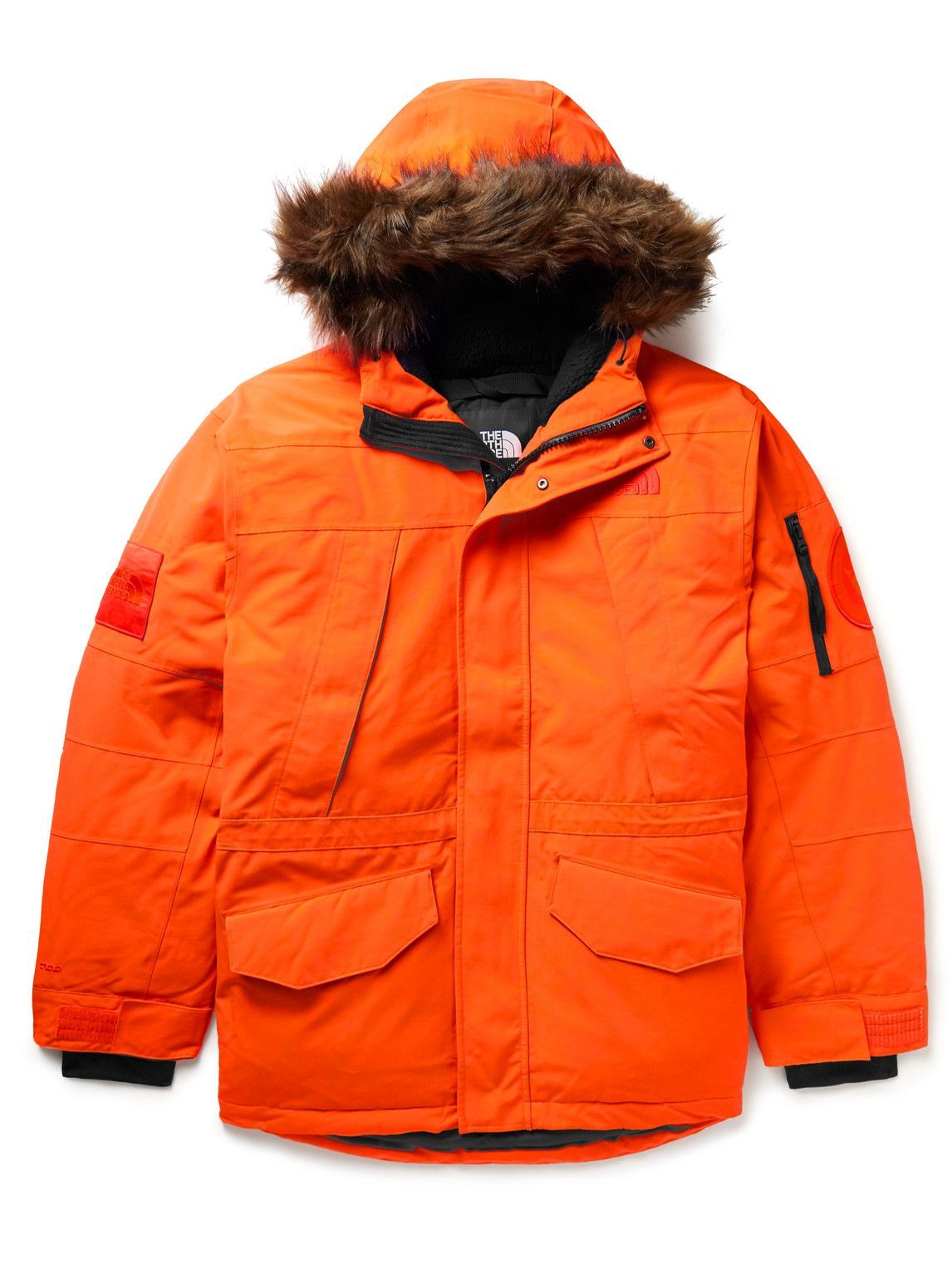 Photo: The North Face - Expedition McMurdo Faux Fur-Trimmed DryVent Hooded Down Parka - Orange