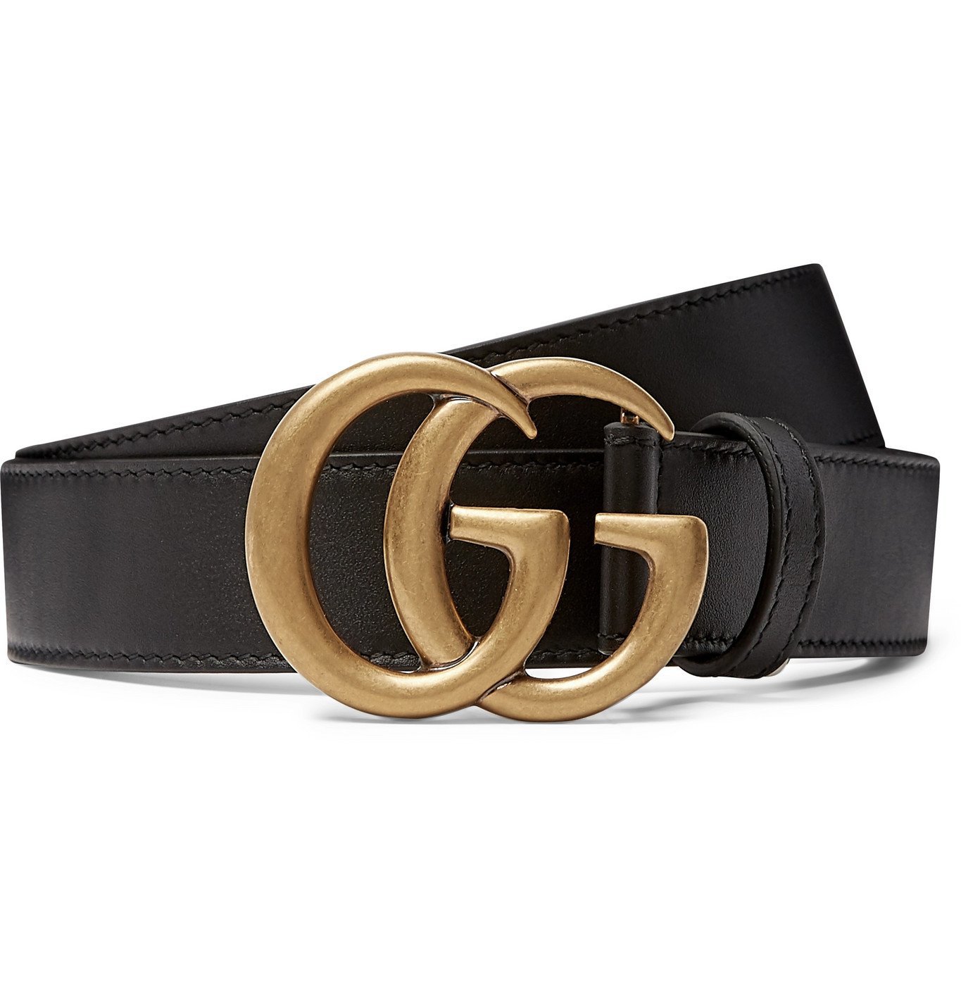 Gucci - 3cm Leather Belt - Black Gucci