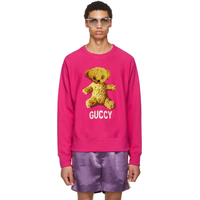 Gucci Pink Guccy Teddy Bear Sweatshirt 