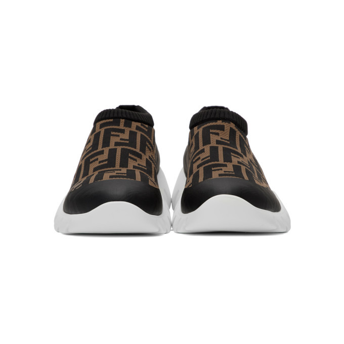 Brown and Black Forever Fendi Slip-On Sneakers Fendi