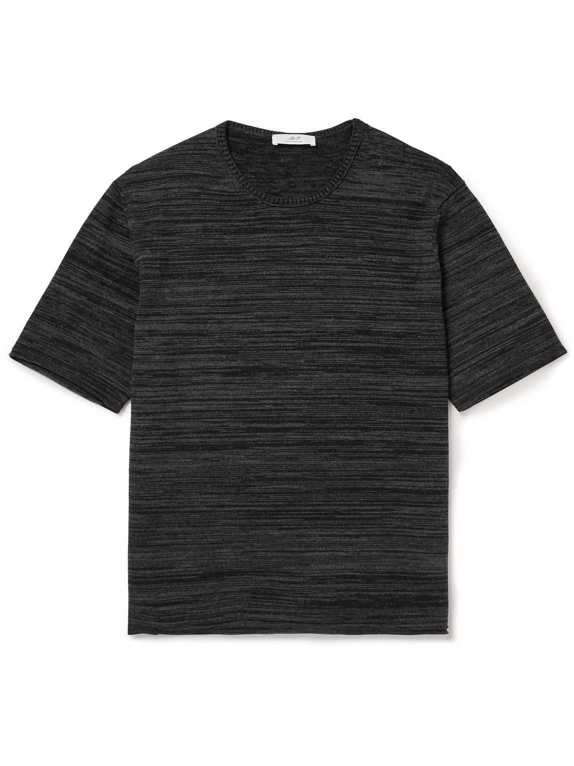 Mr P. - Knitted Organic Cotton and Wool-Blend T-Shirt - Gray Mr P.