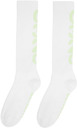 032c White Long Ribbed Logo Socks