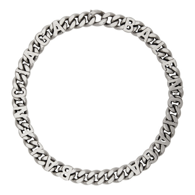 Balenciaga Silver Logo Chain Necklace Balenciaga