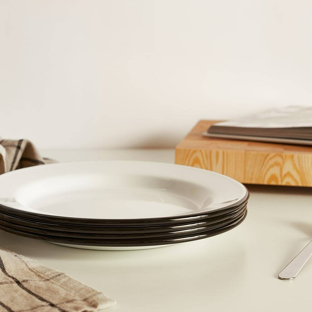 Falcon Enamelware Plates in Coal Black Falcon Enamelware